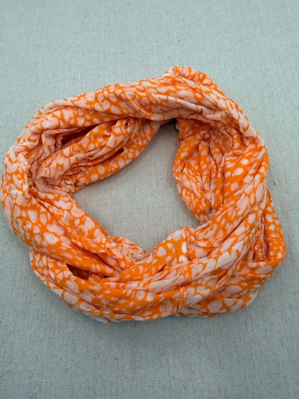 Gap Orange and White Patterned Infinity Scarf